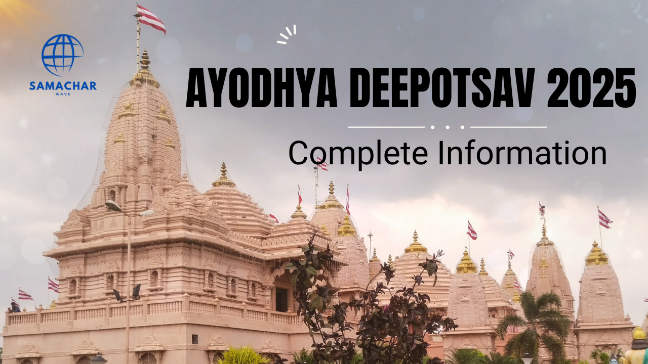 Ayodhya Deepotsav 2025 mein 26 lakh diyoon se jagmagaata Saryu Ghat aur Ram Mandir ka drishya