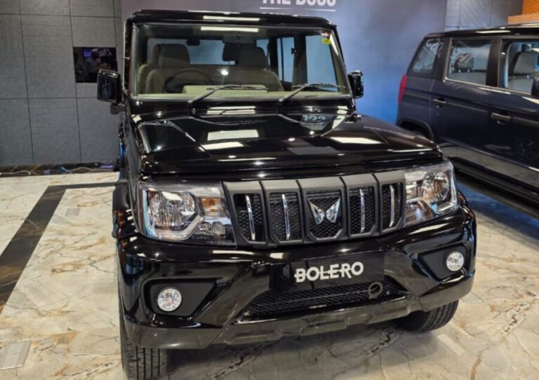 Mahindra Bolero 2025 front grille and LED headlamps design