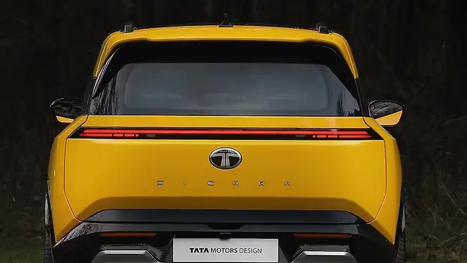 Tata Sierra 2025 rear view with LED tail lights